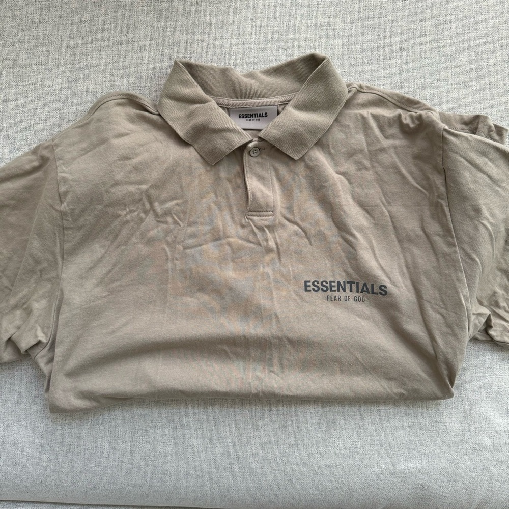 FEAR OF GOD ESSENTIALS Khaki Short Sleeve Polo